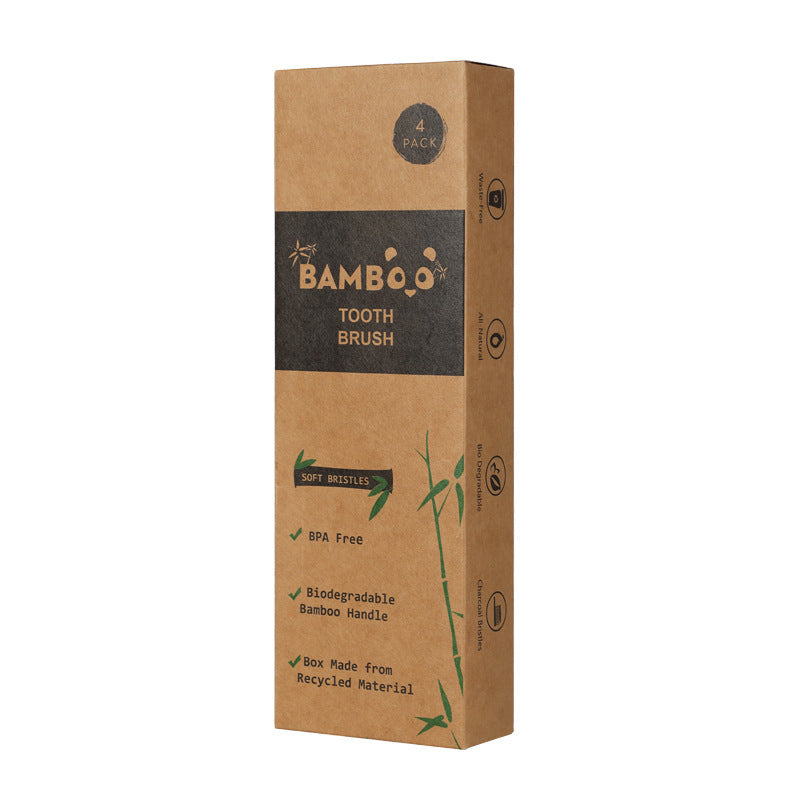 Bamboo Toothbrush 4-Pack - Gentle on You & the Earth