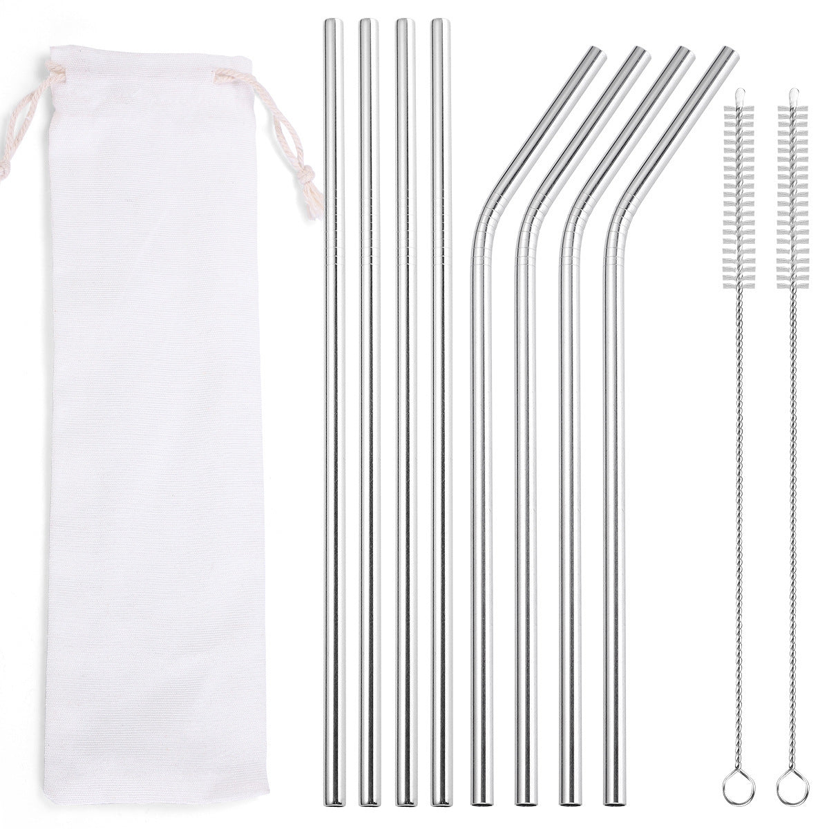 Stainless Steel Straws 8-Pack – Perfect for Any Drink