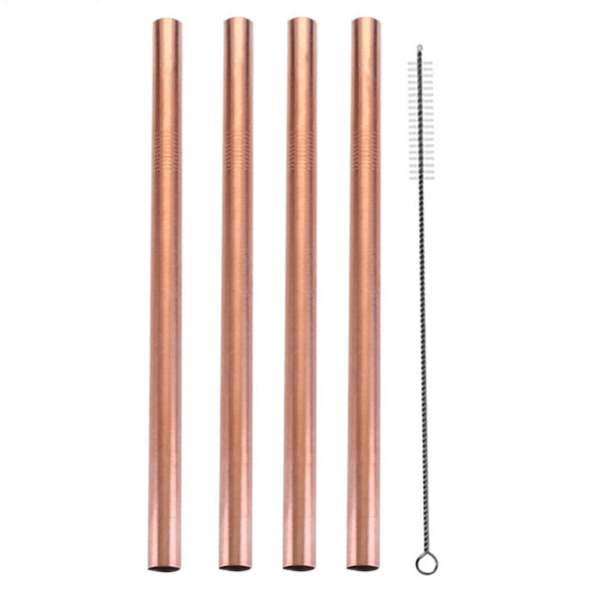 Thick Stainless Steel Straws 4-Pack – Sip Smart, Save the Planet