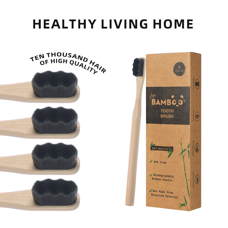 Bamboo Toothbrush 4-Pack - Gentle on You & the Earth