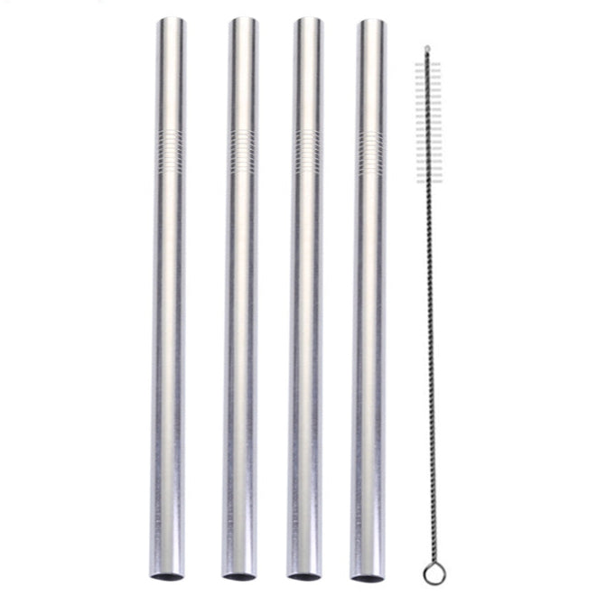 Thick Stainless Steel Straws 4-Pack – Sip Smart, Save the Planet