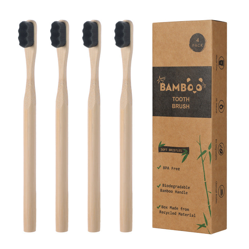 Bamboo Toothbrush 4-Pack - Gentle on You & the Earth
