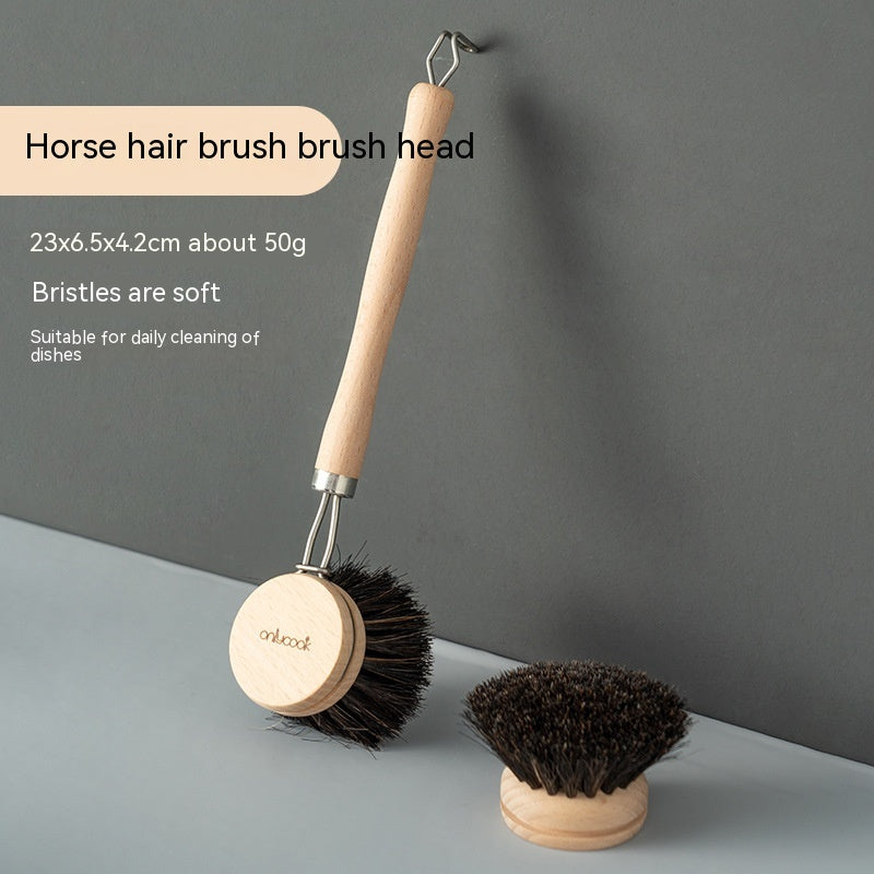 Natural Fibre & Wood Dish Brush with Replacement Head